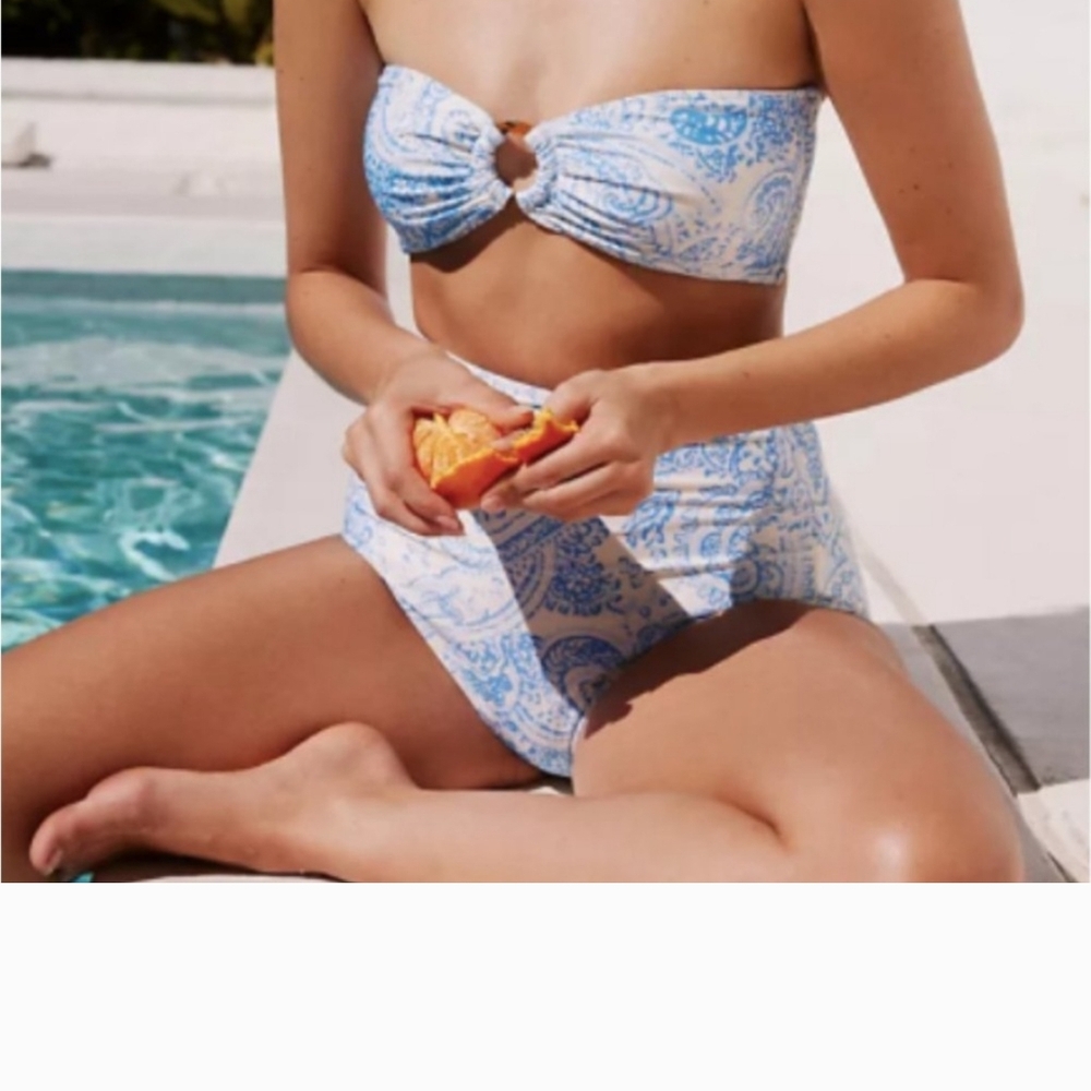 Faithfull the Brand Blue and Cream Bikini